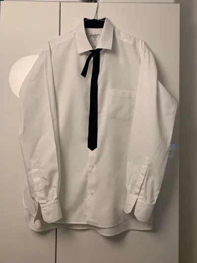 Pre-owned Yohji Yamamoto Tie Shirt In White
