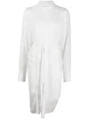 Yohji Yamamoto Tied-waist Asymmetric Shirt In White