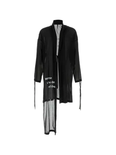 Yohji Yamamoto Tie-detail Coat In Black