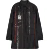 Yohji Yamamoto Tobacco Print Double Layer Padded Jacket In Black