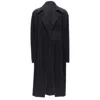 Yohji Yamamoto Topstitched Draped Belted Coat In Black