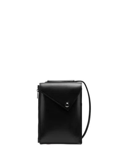 Yohji Yamamoto Tri-flap Phone Bag In Black