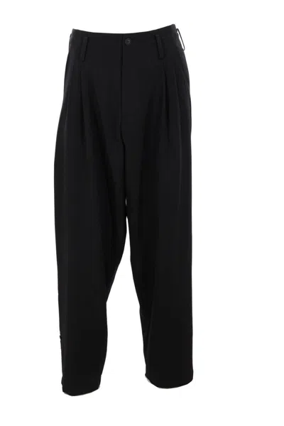 Yohji Yamamoto Tailored Denim Trousers With Pleats And Pockets In Black