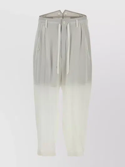 Yohji Yamamoto Trousers Drawstring Waist Pockets In Gray