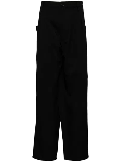 Yohji Yamamoto Tuck Tab Trousers In Black