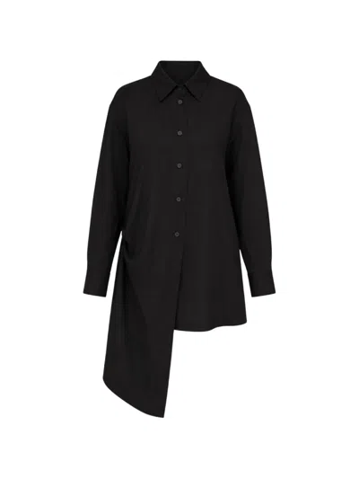 Yohji Yamamoto Tucked Draped Blouse In Animal Print