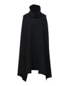 Yohji Yamamoto Turtleneck Cape In Black Cashmere In Black