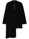Yohji Yamamoto Asymmetrical Blazer Longline Notched Lapels In Black