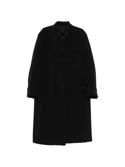 Yohji Yamamoto Tuxedo Belted Coat In Black