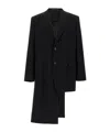 Yohji Yamamoto Asymmetrical Blazer Longline Notched Lapels In Black