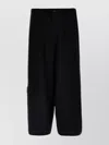 Yohji Yamamoto Graphic-print Cropped Velvet Trousers