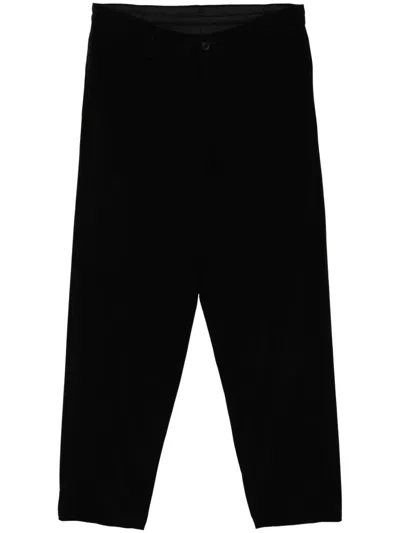 Yohji Yamamoto Tuxedo Slim Trousers In Black