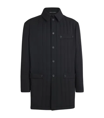 Yohji Yamamoto Tuxedo Tab Padded Jacket In Black