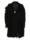 Yohji Yamamoto Twill Belted Blazer In Black