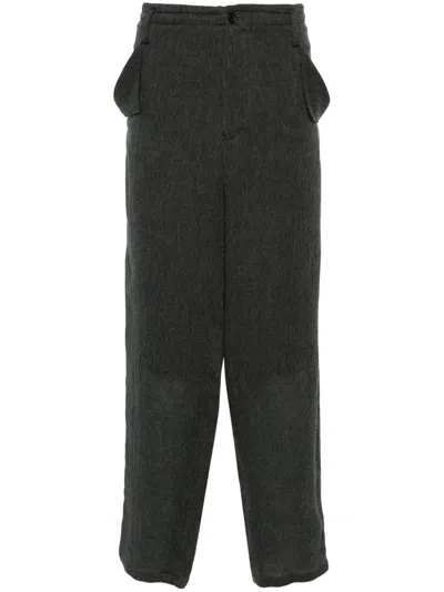 Yohji Yamamoto Hose Aus Baumwoll-twill In Grau
