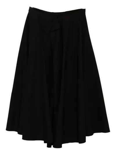Yohji Yamamoto Twill Reversible Skirt In Black