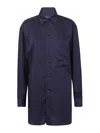 Yohji Yamamoto Black Button-down Shirt With Classic Collar In Dark Wash