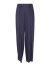 Yohji Yamamoto High-waisted Blue Trousers With Wide Legs In Dark Wash