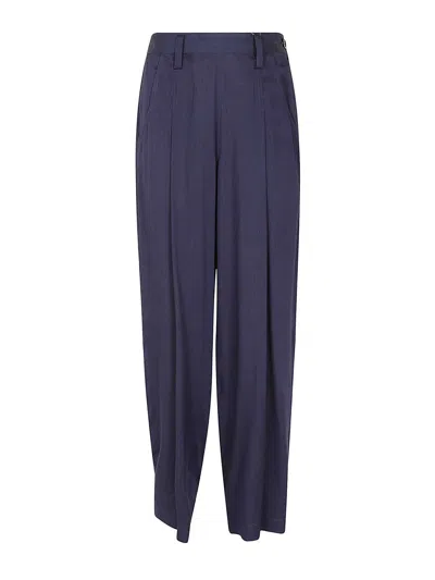 Yohji Yamamoto Twill Trousers In Dark Wash