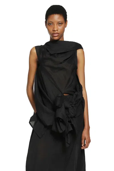 Yohji Yamamoto Twisted Detail Blouse In Black