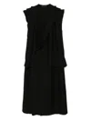 Yohji Yamamoto Twisted Gabardine Coat In Black
