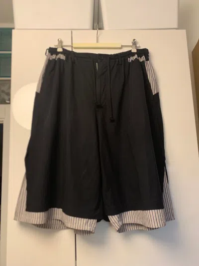 Pre-owned Yohji Yamamoto Two Fabrics Shorts In Black