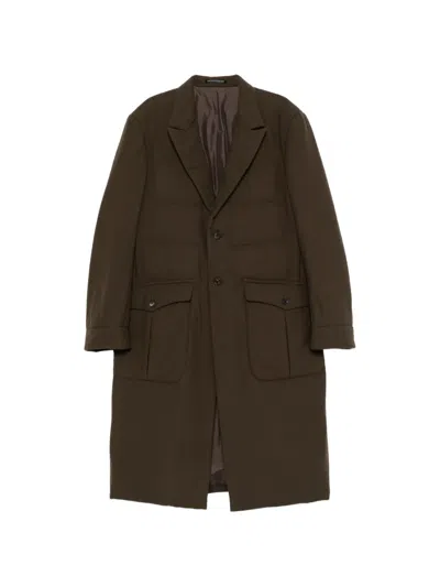 Yohji Yamamoto Two-buttons Padded Coat In Brown