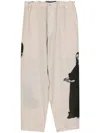 Yohji Yamamoto U-lady Print Tapered Trousers In Neutrals