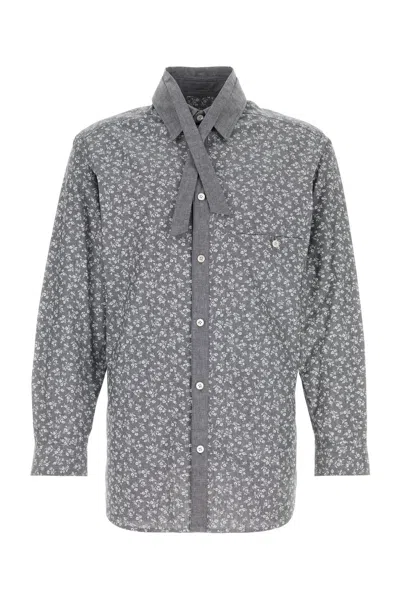 YOHJI YAMAMOTO CAMICIA IN COTONE STAMPATO UOMO