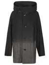 Yohji Yamamoto Patterned Blend Coat In Black