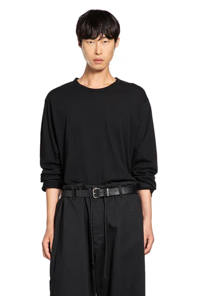 Yohji Yamamoto Ultima Jersey Long Sleeve Tee In Black
