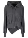 Yohji Yamamoto Unbalanced Zip-up Hoodie In Black