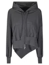 Yohji Yamamoto Unbalanced Zip-up Hoodie In Gray
