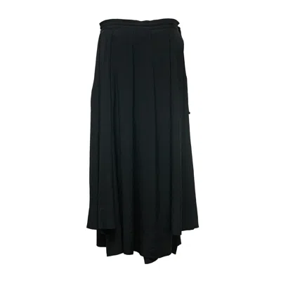 Yohji Yamamoto Unbalanced Tuck Skirt In Black