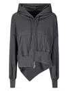 Yohji Yamamoto Unbalanced Zip-up Hoodie In Black