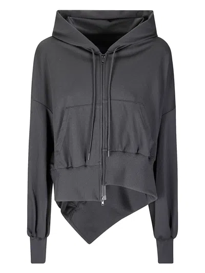 Yohji Yamamoto Unbalanced Zip-up Hoodie In Black