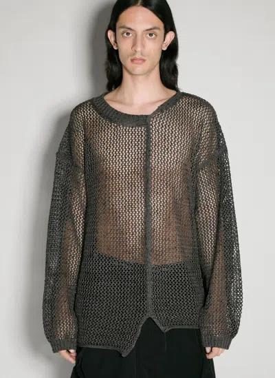 YOHJI YAMAMOTO UNEVEN OPEN-KNIT SWEATER