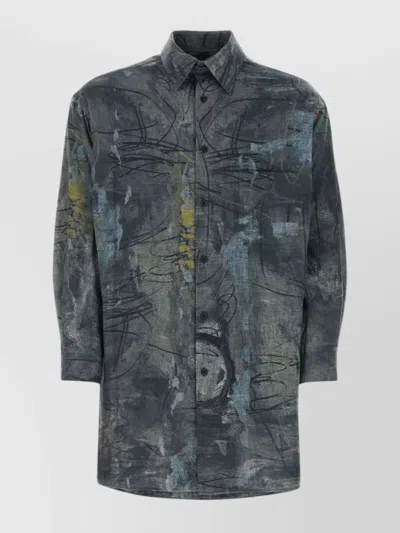 YOHJI YAMAMOTO UNIQUE PRINT COTTON SHIRT