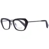 Yohji Yamamoto Brown Unisex Optical Frames In Black