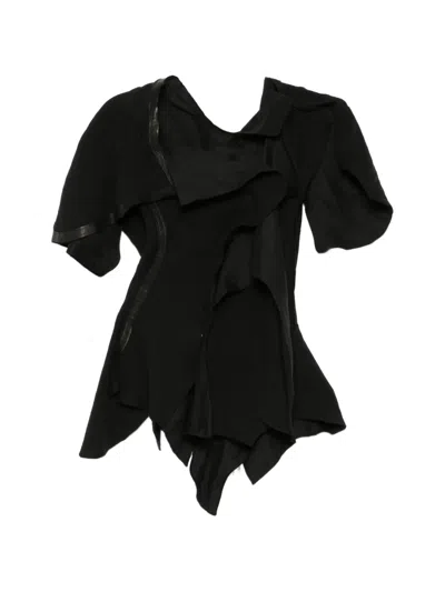 Yohji Yamamoto Untwisting Linen Bias Curved-cut Jacket In Black