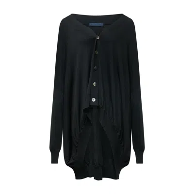 Yohji Yamamoto V Neck Cardigan In Black