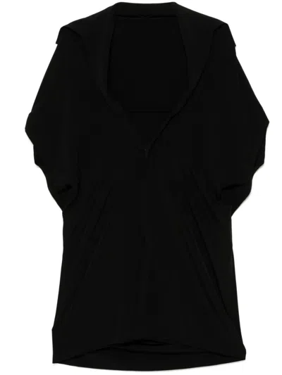 Yohji Yamamoto V-neck Dress In Black