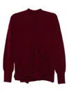 Yohji Yamamoto V-neck Long-sleeved Cardigan In Red