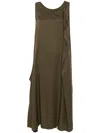 Yohji Yamamoto V-neck Sleeveless Maxi Dress In Green