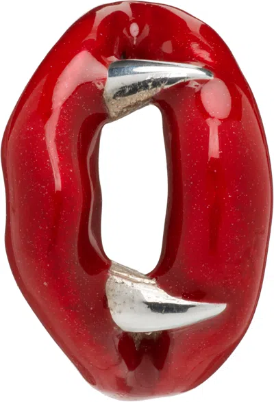 Yohji Yamamoto Vampire Pierce Rouge Single Earring In Red