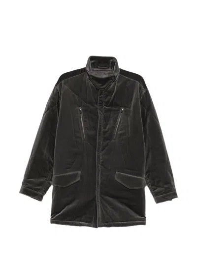 Yohji Yamamoto Velvet Padded Jacket In Black