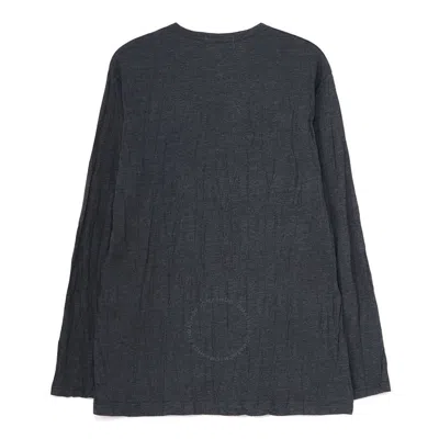 Yohji Yamamoto Vertical Wrinkled Long Sleeve T In Grey