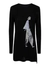 Yohji Yamamoto Graphic-print Mini Dress In Negro