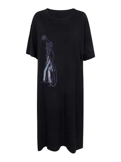 YOHJI YAMAMOTO VESTIDO MIDI - NEGRO