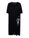 Yohji Yamamoto Graphic-print Midi Dress In Negro